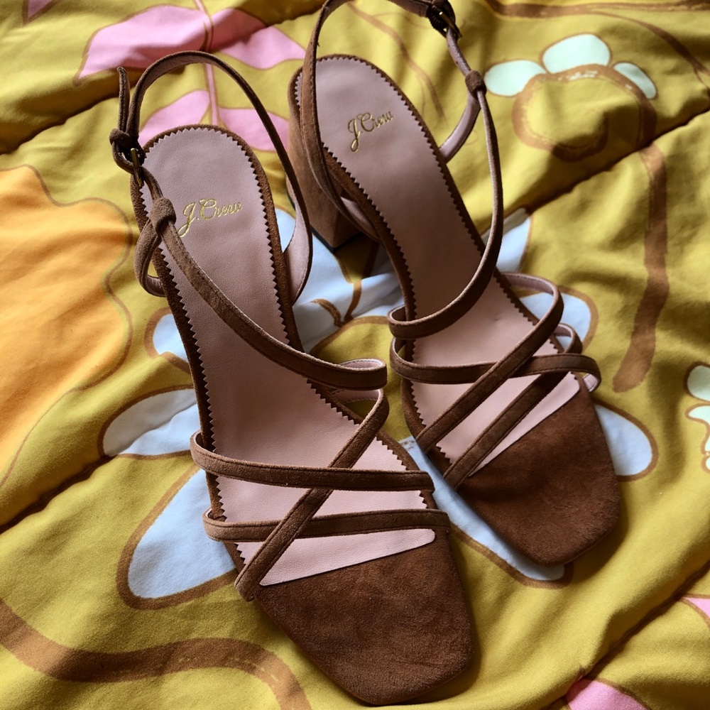 🆕J. Crew Odette Tan Suede Strappy Sandals - Picture 4 of 9